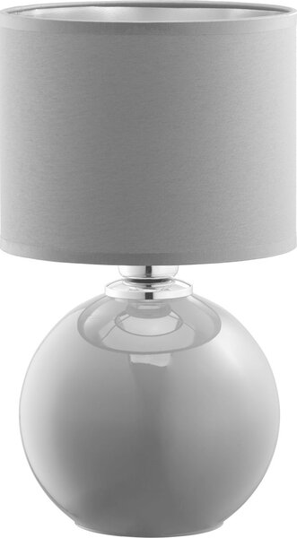 Lampada da tavolo grigia E27 36 cm tessuto vetro moderna lampada da comodino camera da letto lampada da tavolo soggiorno