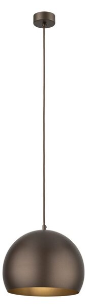 Lampada a sospensione in metallo Ø 27 cm rotonda H: max. 160 cm Paralume a sfera marrone E27 Design retrò