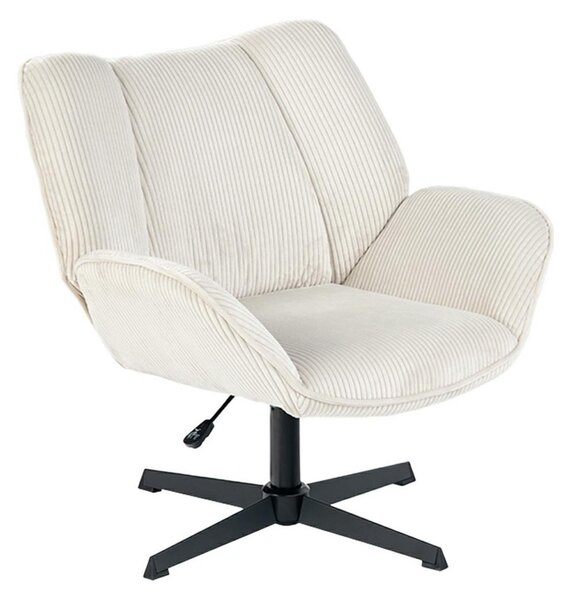 Meubles Cosy Poltrona reclinabile girevole con braccioli in velluto a coste beige – DUROTHIL