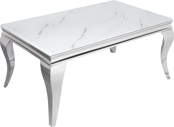 Tavolino da salotto 100 cm in marmo e vetro, design moderno per il soggiorno. ACQUISTA ORA