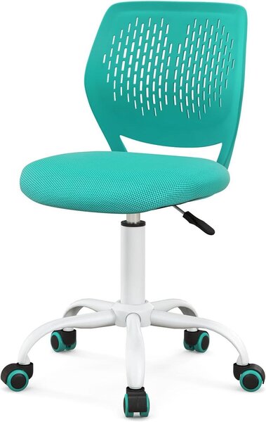 Sedia da scrivania per bambini - Sedia girevole per bambini - Ideale per studio e apprendimento - Schienale ergonomico - Altezza regolabile da 41,9 a 53,3 cm - Colore turchese