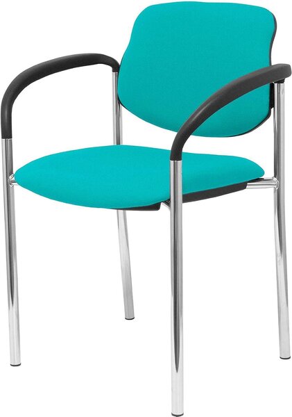 Sedia da ufficio Villalgordo - Sedia da scrivania verde - Comfortevole per lavorare - Struttura in legno di acacia - Unica taglia - Verde