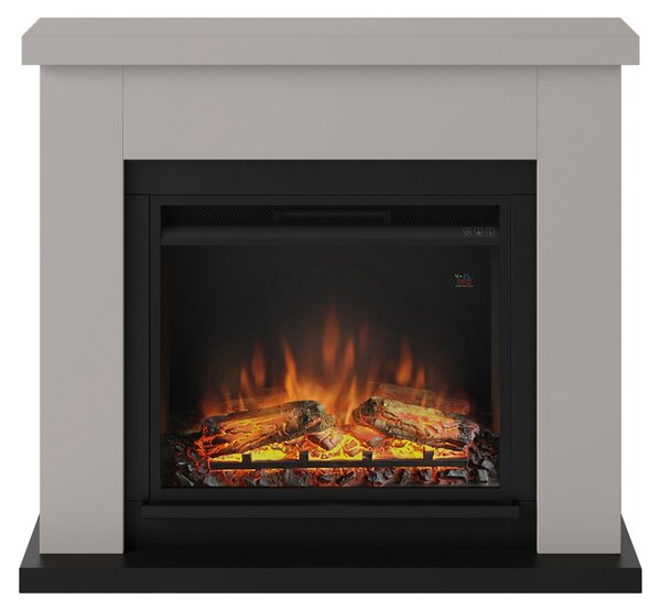 TAGU Frode Camino elettrico leggero beige con LED Powerflame da 23 pollici, 1500 W, programmabile per 7 giorni Termostato digitale Telecomando