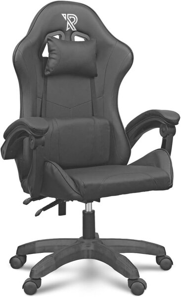 Sedia da gaming - Sedia da ufficio - Lavoro confortevole - Schienale regolabile - Capacità di carico: 100 kg - Colore: nero