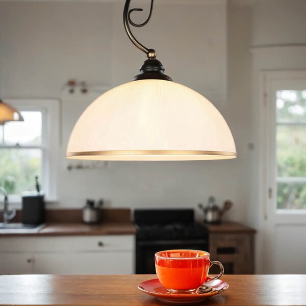 Elegante lampada a sospensione in vetro Ø30cm Art Nouveau versatile E27 lampada a sospensione tavolo da pranzo soggiorno