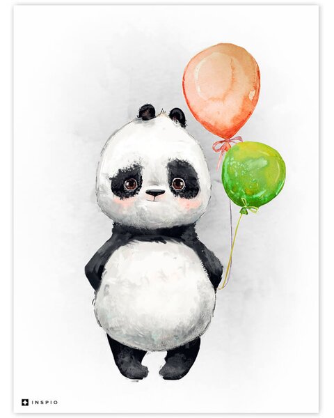 Panda con i palloncini per la camera dei bambini