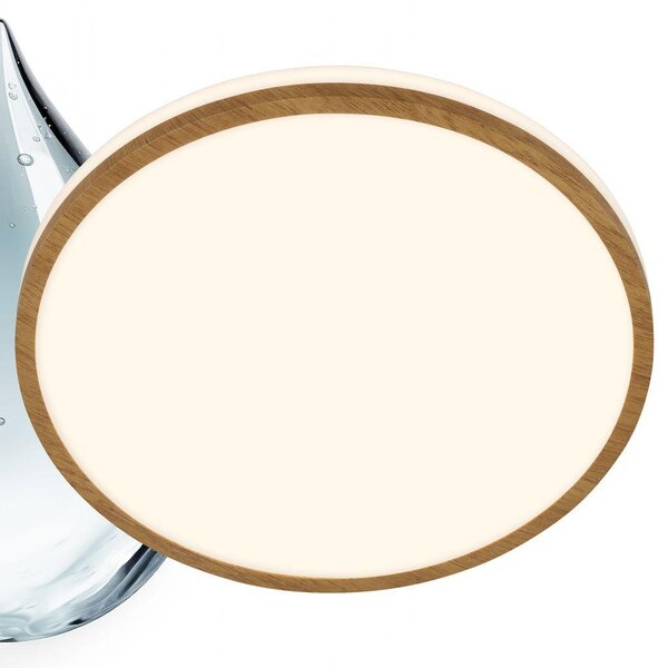Briloner ACORUS W Plafoniera bagno LED, protezione dagli spruzzi d'acqua, luce bianca calda, Ø28 x 7 cm