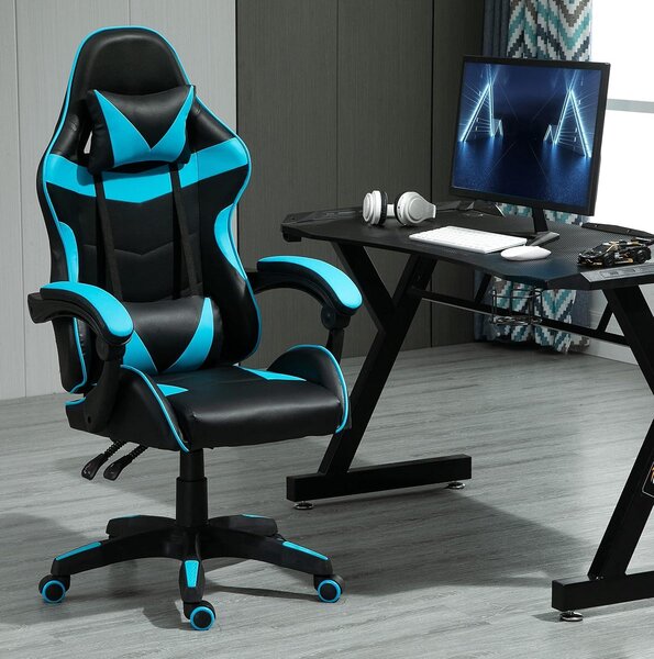 Sedia da ufficio ergonomica - Sedia girevole confortevole - Ideale per il lavoro da casa - Funzioni regolabili - Portata massima: 150 kg - Colore: blu