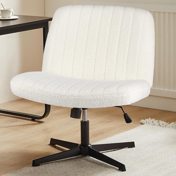 Sedia da ufficio senza braccioli - Sedia confortevole - Ideale per il lavoro da casa - Rotazione a 360 gradi - Altezza regolabile (3175 cm) - Colore: bianco