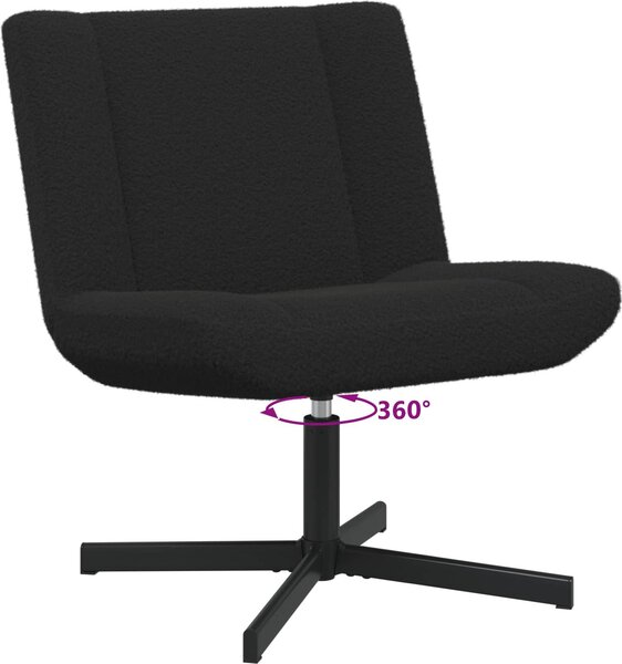 Sedia girevole Nero 63 x 75 x 76 cm Pelle di Pecora