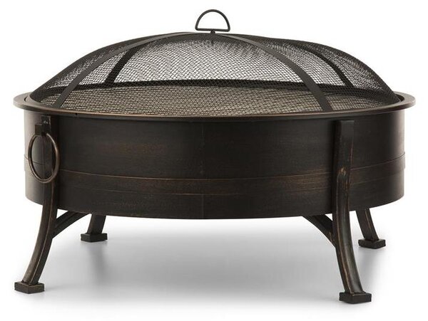 Catania Braciere 2in1 Ø80cm Parascintille Ø70cm Grill Acciaio antico