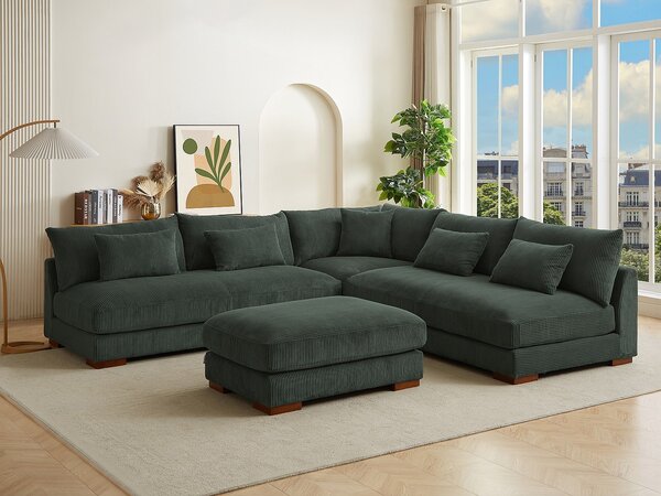 Pouf in Velluto a coste Verde - SPERONE di PASCAL MORABITO