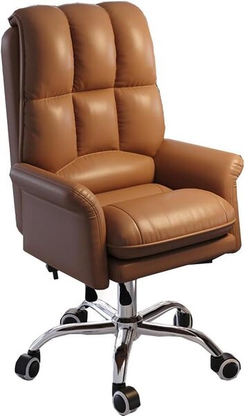 Sedia ergonomica da ufficio - Sedia da lavoro - Sedia confortevole - Ideale per lunghe sessioni di lavoro - Supporto lombare regolabile - 60x100-110 cm - Marrone