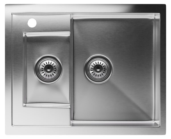Klarstein Lavello Multifunzione Cucina - 1,5 Vasche con Troppopieno, Acciaio Inox 304, Resistente a Graffi & Calore, Facile da Pulire, Kit Installazione Incluso, 61x50 cm