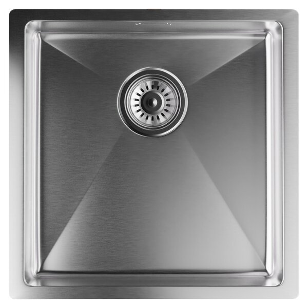 Klarstein Lavello Cucina Inox 304 – Design Elegante Quadrato, Resistente a Graffi & Calore, Facile da Pulire, Include Kit Installazione & Troppopieno, 45x45 cm, Acciaio Inox