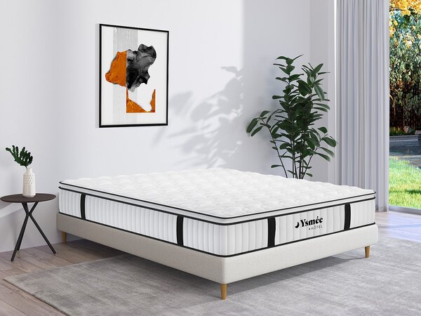 Materasso matrimoniale a molle insacchettate e topper integrato ignifugo 160 x 200 cm - DELICE di YSMÉE HÔTEL