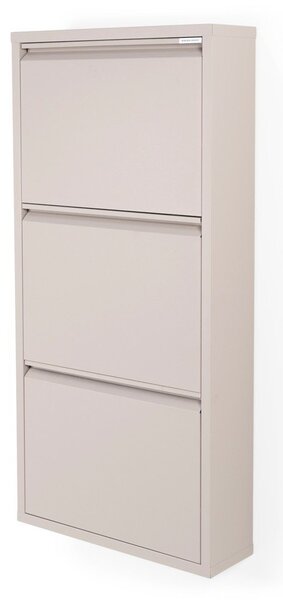 Scarpiera grigio tortora in metallo con ante ribaltabili 50x103x15 cm Billy – Spinder Design
