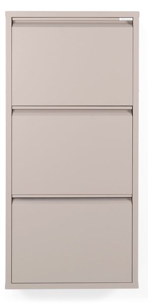 Scarpiera grigio tortora in metallo con ante ribaltabili 50x103x15 cm Billy – Spinder Design