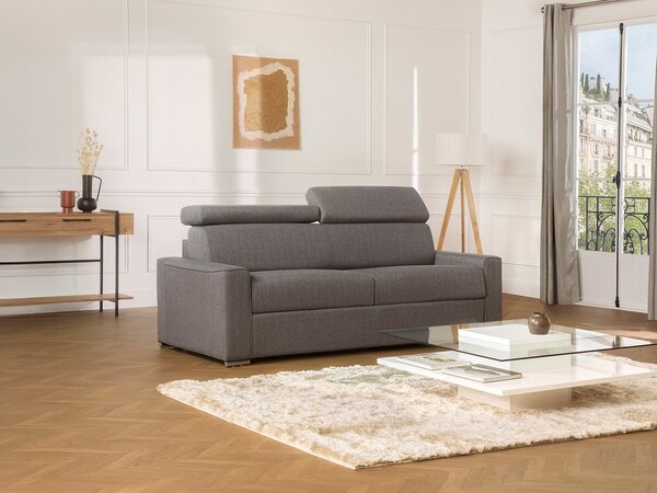 Divano letto express 4 posti in tessuto Grigio Materasso larghezza 160 cm - Spessore 22 cm - VIZIR