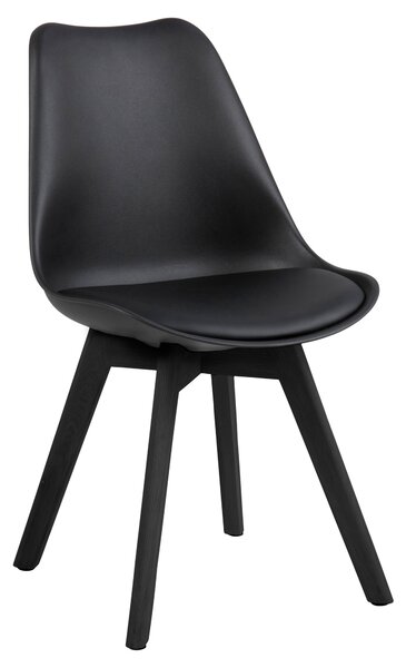Sedia RINA Nera con cuscino / struttura rovere nero