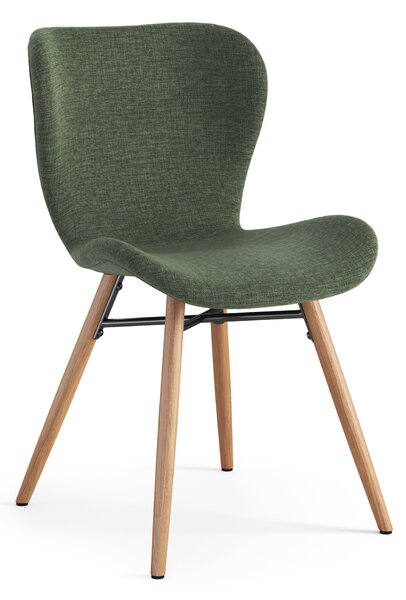 ALTEA Verde (tessuto Rio 140)/gambe rovere naturale - MODERNA SEDIA PER SALONE/SOGGIORNO/CUCINA/UFFICIO