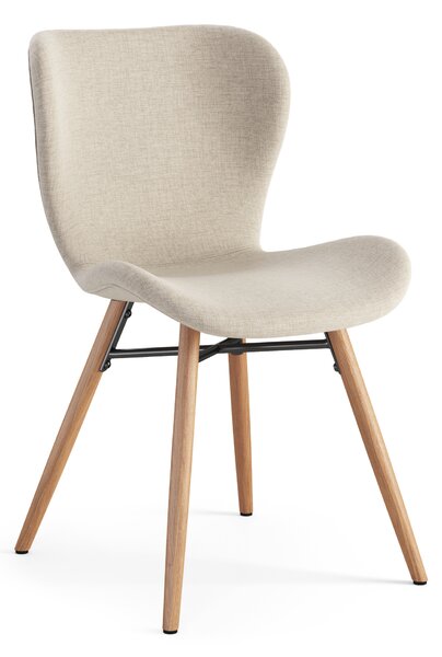 ALTEA Beige (tessuto Rio 40)/gambe rovere naturale - MODERNA SEDIA PER SALONE/SOGGIORNO/CUCINA/UFFICIO