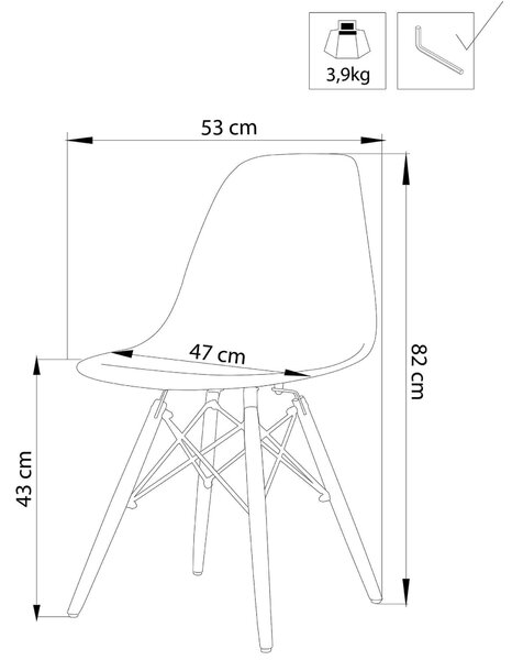 JULIETTE - sedia stile nordico trasparente con gambe in legno