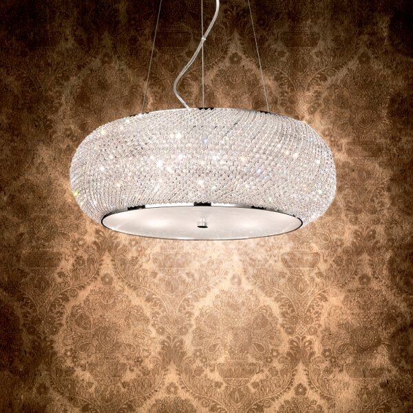 Ideal Lux - Lampadario di cristallo PASHA 10xE14/40W/230V diametro 55 cm cromo