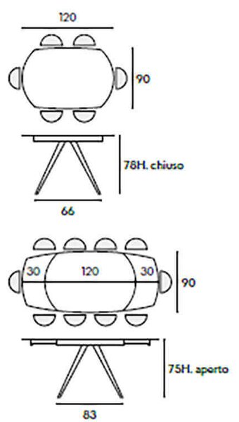 EUDORA - tavolo da pranzo allungabile