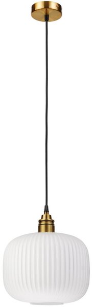 Lampada a sospensione con cavo HECTOR 1xE27/15W/230V bianco/ottone diam. 25 cm