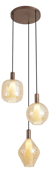Lampada a sospensione di design bronzo scuro 3 luci - Ard
