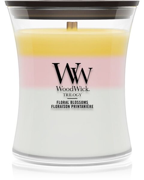 Woodwick Trilogy Floral Blossoms candela profumata con stoppino in legno 275 g