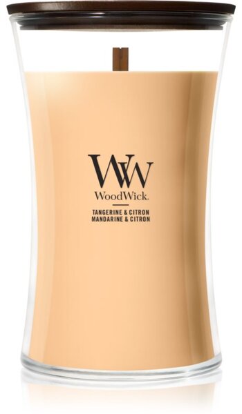 Woodwick Tangerine & Citron candela profumata con stoppino in legno 610 g