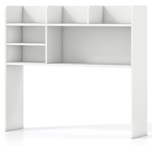 Costway Organizzatore da banco con 6 ripiani da scrivania a 3 livelli per computer, Scaffale da scrivania da toilette Bianco