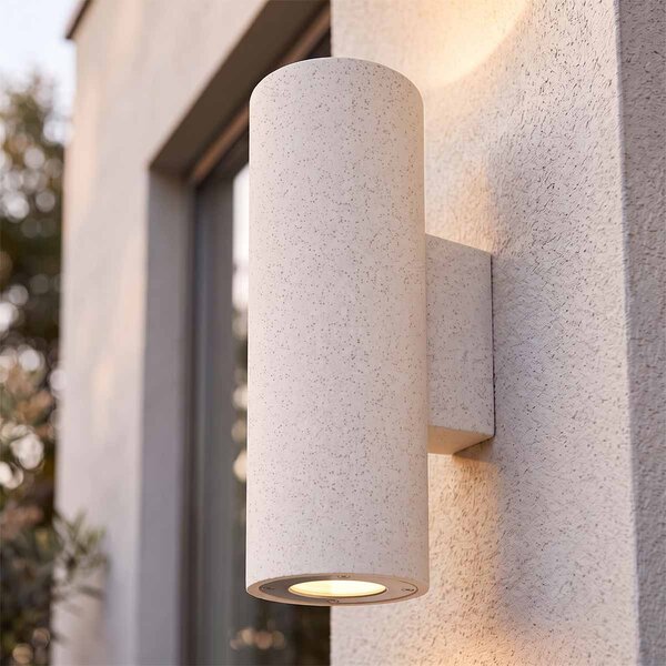 Applique Cilindrica in Cemento Chiaro GU10 IP65 Bidirezione - NOVILUMIO