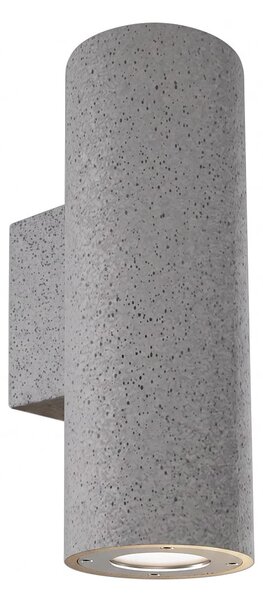 Applique Cilindrica in Cemento Scuro GU10 IP65 Bidirezione - NOVILUMIO