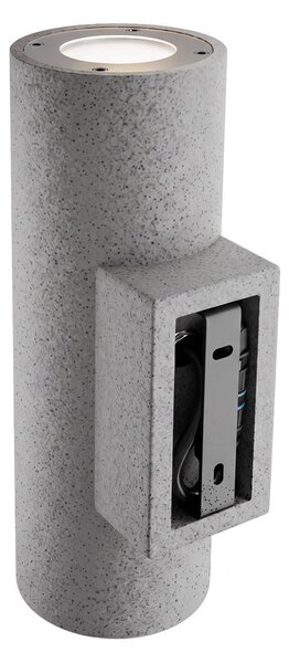 Applique Cilindrica in Cemento Scuro GU10 IP65 Bidirezione - NOVILUMIO