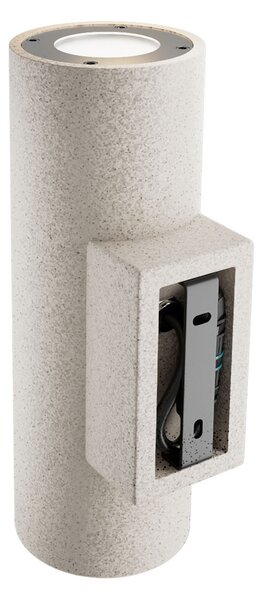 Applique Cilindrica in Cemento Chiaro GU10 IP65 Bidirezione - NOVILUMIO