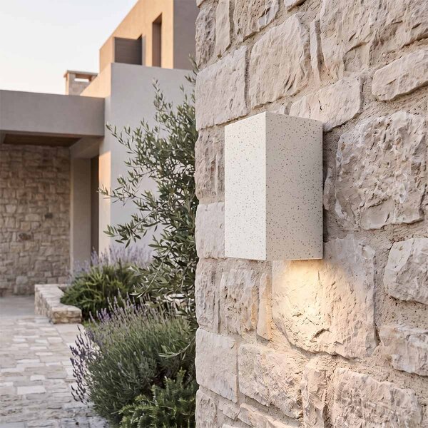 Applique Rettangolare in Cemento Chiaro GU10 IP65 - NOVILUMIO