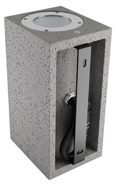 Applique Rettangolare in Cemento Scuro GU10 IP65 - NOVILUMIO