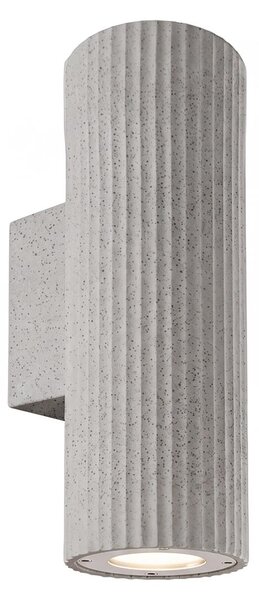 Applique Cilindrica in Cemento Scuro Rigato GU10 IP65 - NOVILUMIO