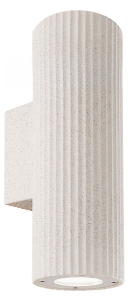Applique Cilindrica in Cemento Chiaro Rigato GU10 IP65 - NOVILUMIO