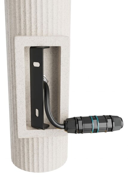 Applique Cilindrica in Cemento Chiaro Rigato GU10 IP65 - NOVILUMIO