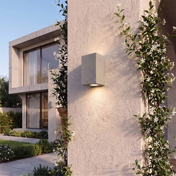 Applique Rettangolare in Cemento Scuro GU10 IP65 - NOVILUMIO