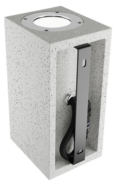 Applique Rettangolare in Cemento Chiaro GU10 IP65 - NOVILUMIO