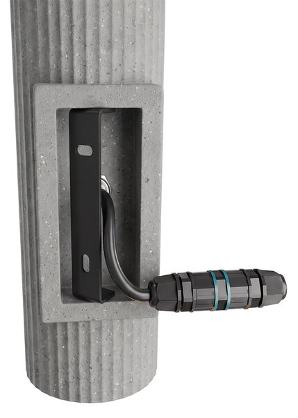 Applique Cilindrica in Cemento Scuro Rigato GU10 IP65 - NOVILUMIO