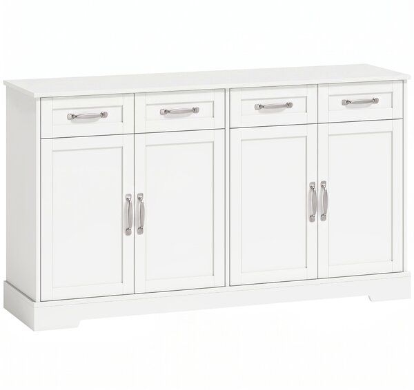 HOMCOM Credenza Buffet, 140 cm Mobile da Cucina Moderno in Stile Country, Bianco | Aosom Italy