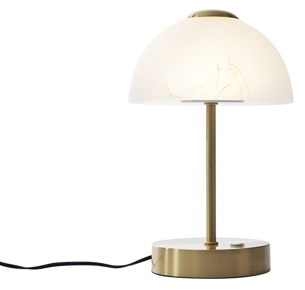 Lampada da tavolo di design oro con vetro opale incl. LED dimmerabile - Joya