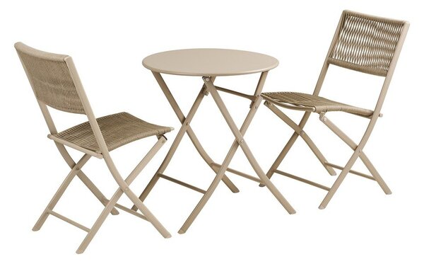 Set da pranzo da giardino beige in metallo per 2 persone Arcas – House Nordic