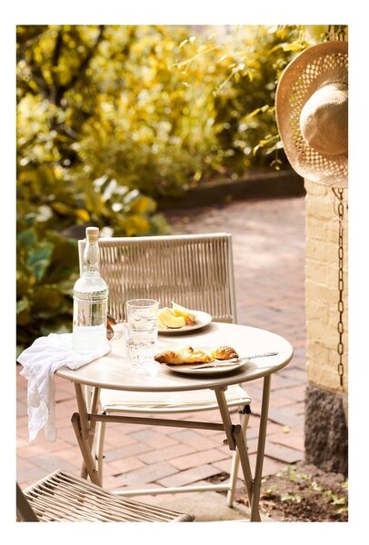 Set da pranzo da giardino beige in metallo per 2 persone Arcas – House Nordic